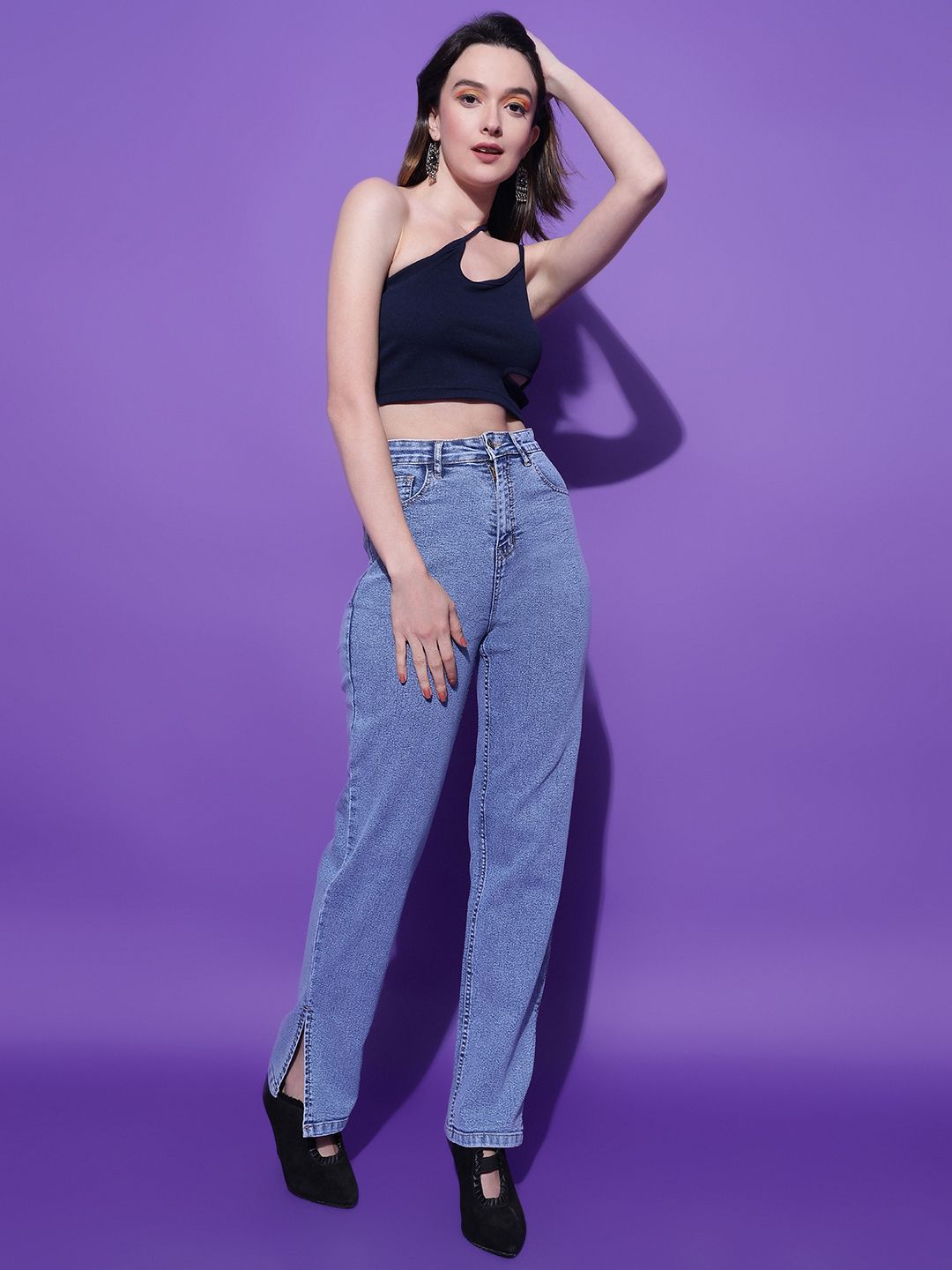 Kotty Women Solid One Shoulder Top