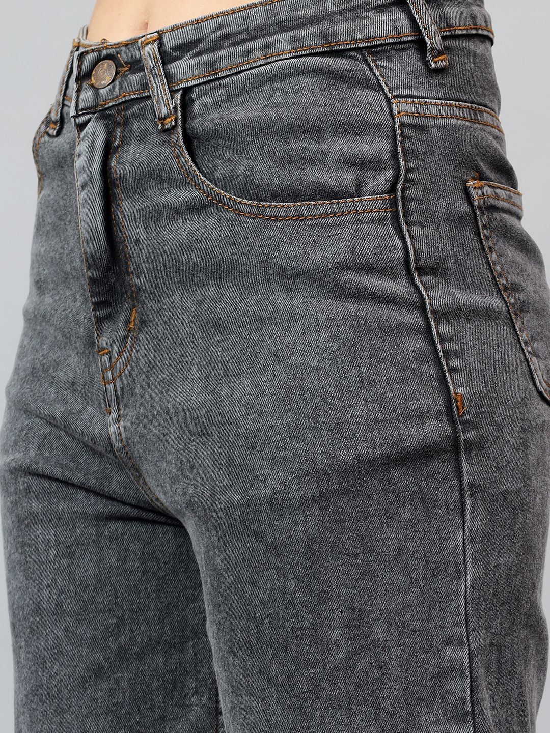 Kotty Women Bootcut High-Rise Cotton Slash Knee Stretchable Jeans