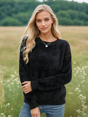 Kotty Women Cotton Solid Round Neck Long Sleeves Pullover