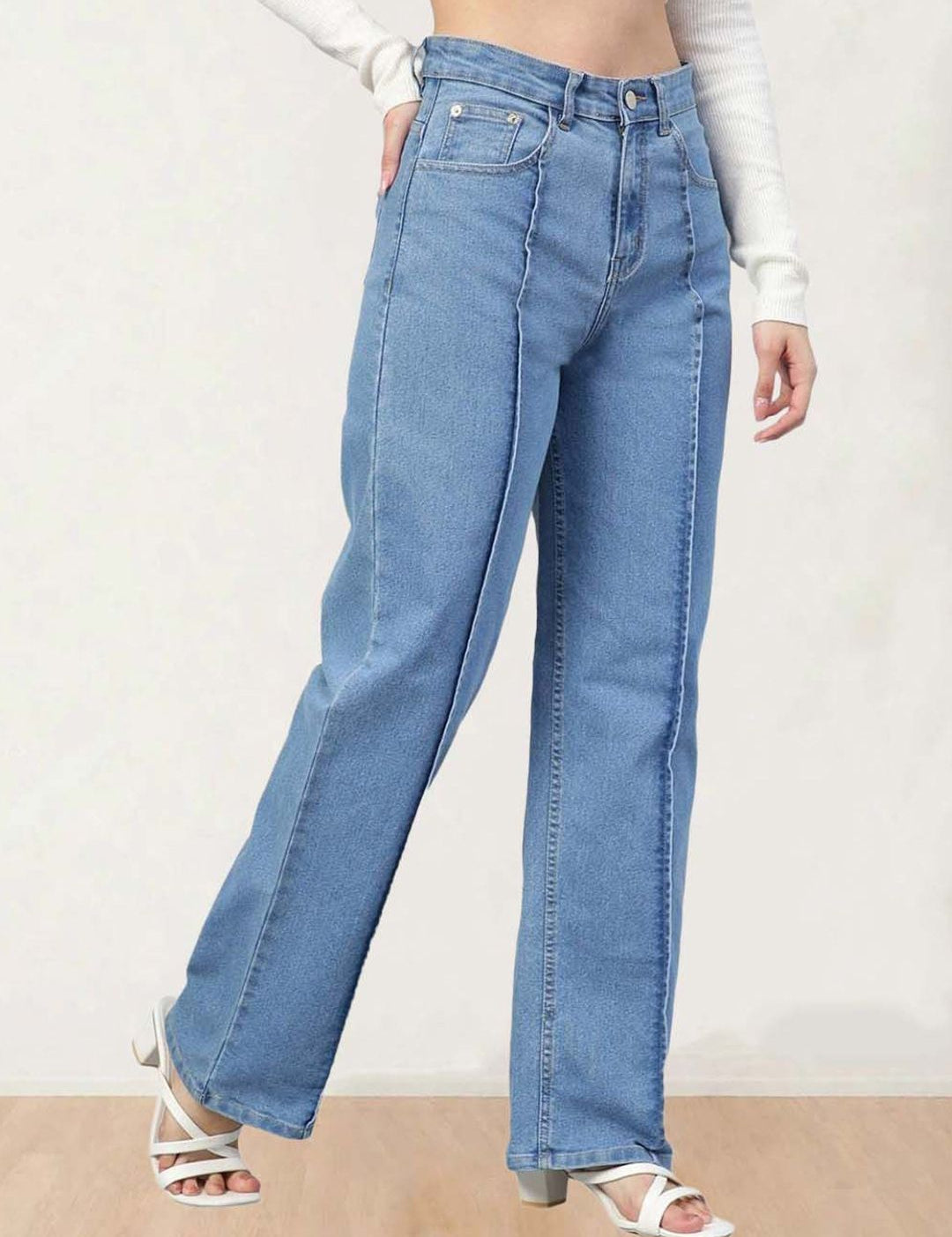 Kotty Women Straight Fit High-Rise Stretchable Jeans