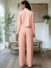 Kotty Lapel Collar Long Sleeves Coat With Trouser 