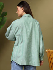 Kotty Women Opaque Printed Casual Oversized Shirt