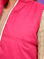 Kotty Women Stand Collar Solid Lightweight Gilet Jacket