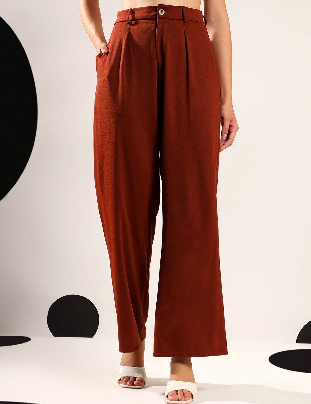 Kotty Women Relaxed Wide-Leg Easy Wash Trousers