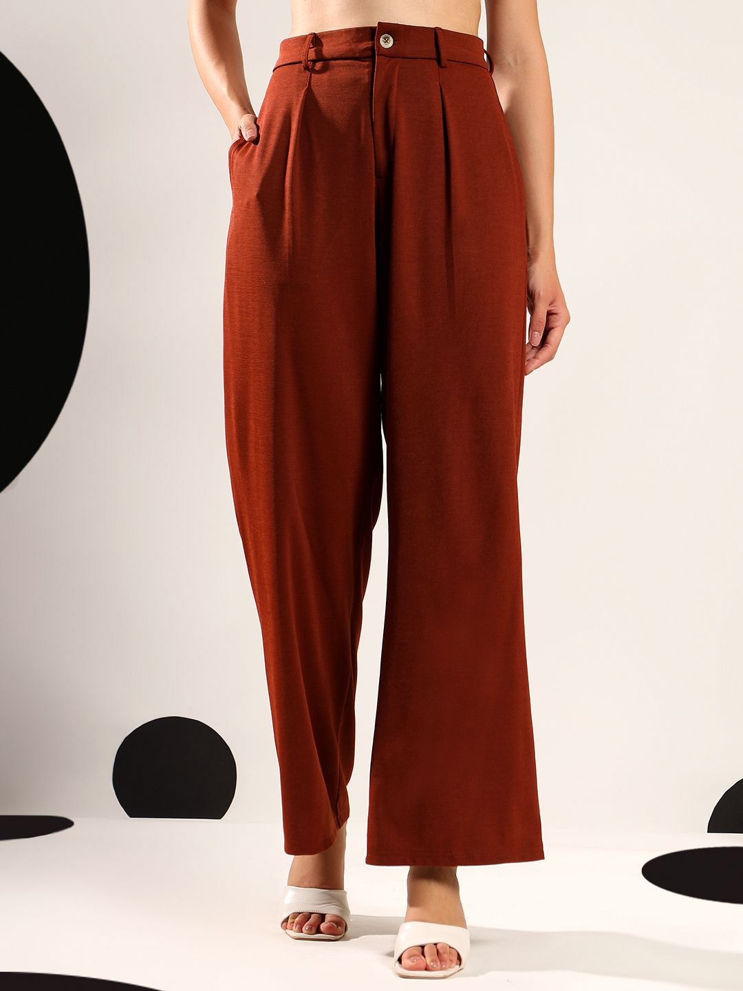 Kotty Women Relaxed Wide-Leg Easy Wash Trousers