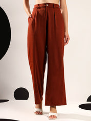 Kotty Women Relaxed Wide-Leg Easy Wash Trousers