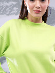 Kotty Women Solid Oversized Pullover Sweatshirt