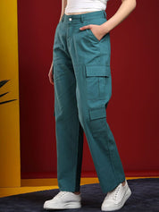 Kotty Women Jean Straight Fit High-Rise Clean Look Stretchable Jeans