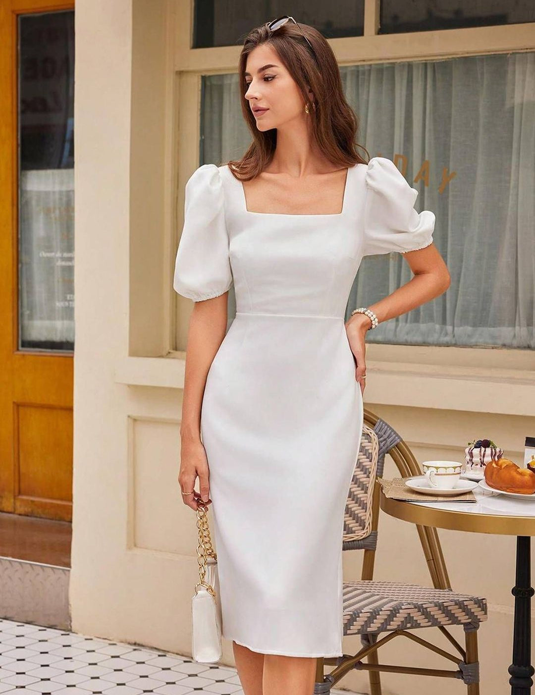 Kotty Square Neck Sheath Dress