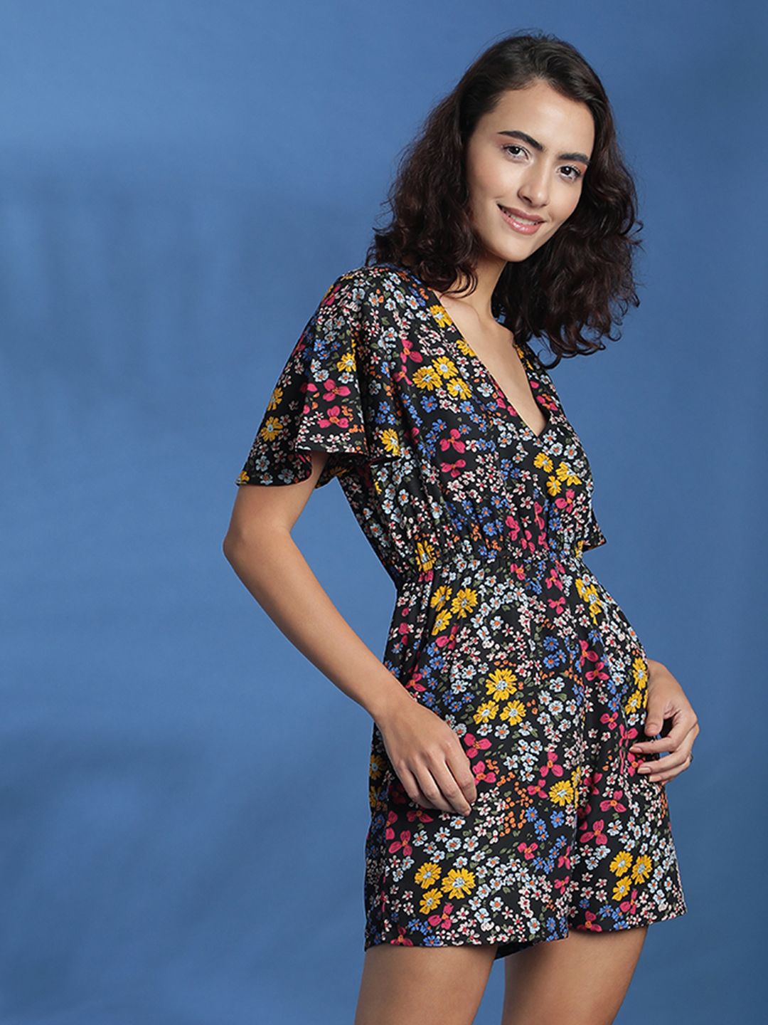 Kotty Printed Short Sleeves Jumpsuit