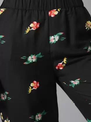 Kotty Women Printed High-Rise Easy Wash Parallel Trousers