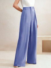 Purple Regular Fit High-Rise Trousers for Women | Kotty