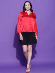 Kotty Women Solid V-Neck Top