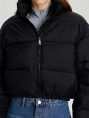 Kotty Women Striped Crop Puffer Jacket