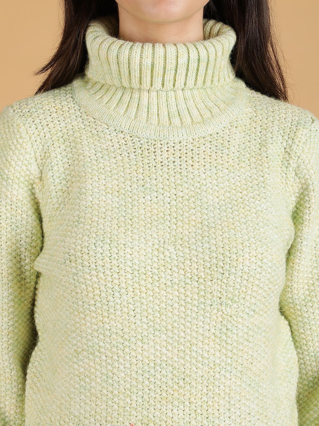 Kotty Women Self Design Turtle Neck Pullover Sweater 