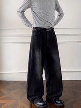 Kotty Men Wide Leg Mid-Rise Light Fade Stretchable Jeans