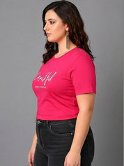 Kotty women pink typography printed t-shirt