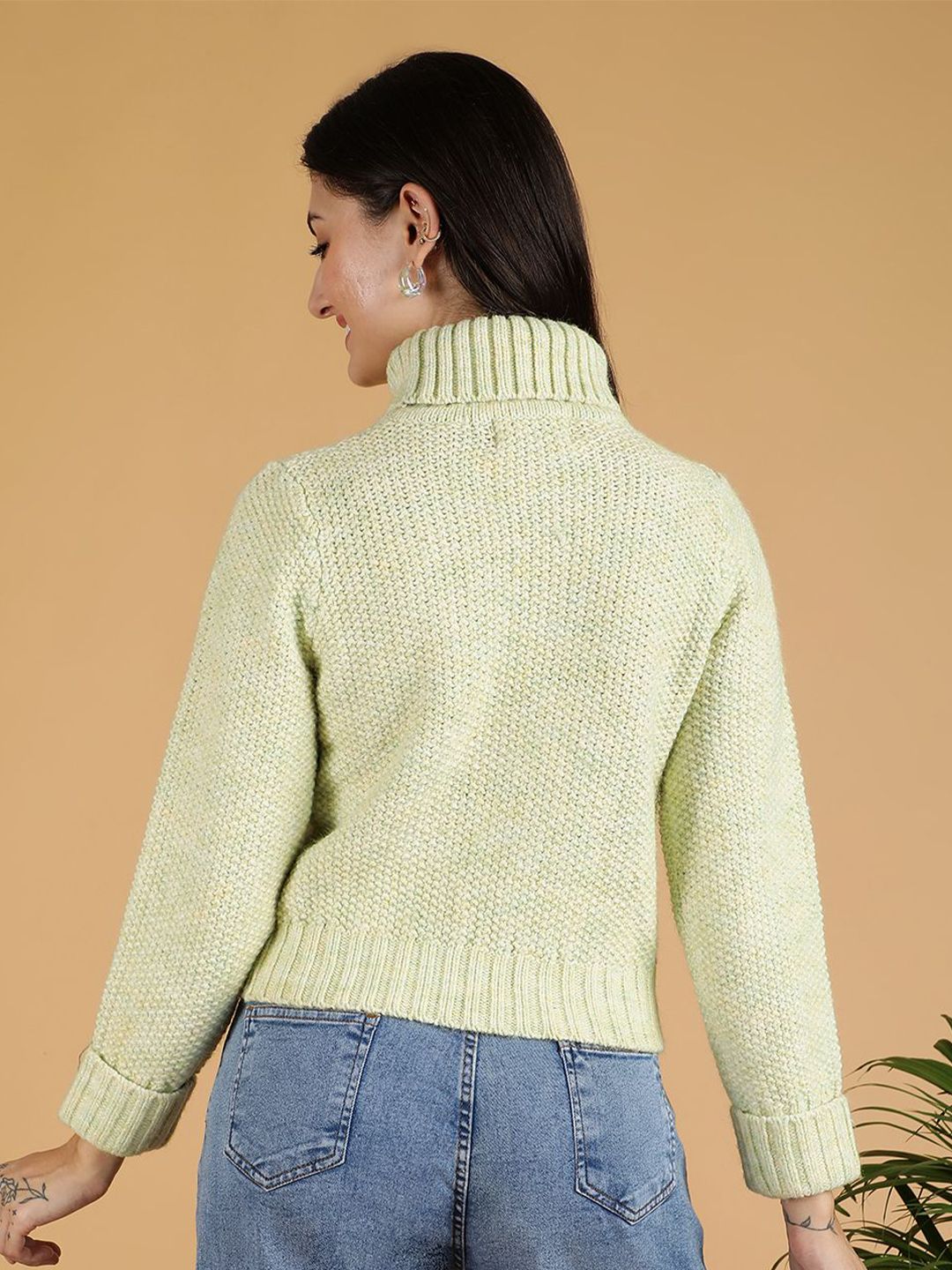 Kotty Women Self Design Turtle Neck Pullover Sweater 