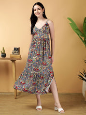 Kotty Abstract Print Fit & Flare Midi Dress