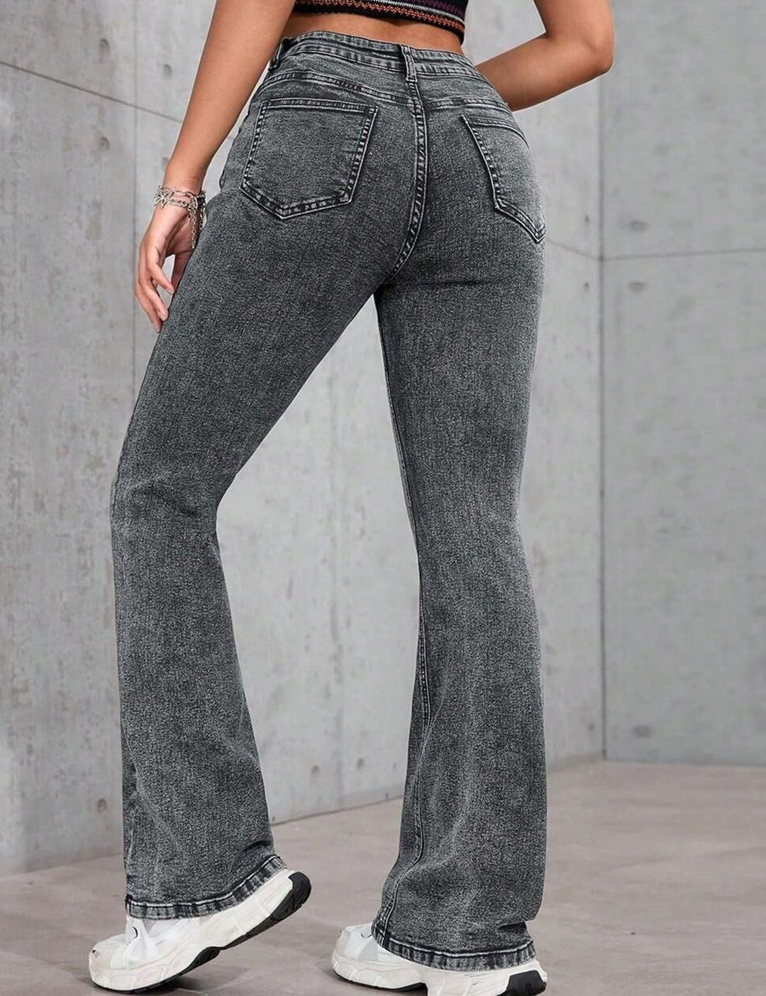 Kotty Women Jean Bootcut High-Rise Heavy Fade Stretchable Jeans