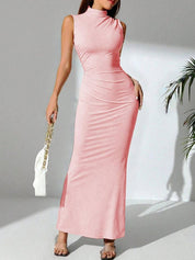 Kotty Women High Neck Bodycon Maxi Dress