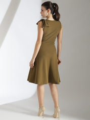 Kotty Women Tie-Up Neck Bow Detail Fit & Flare Dress