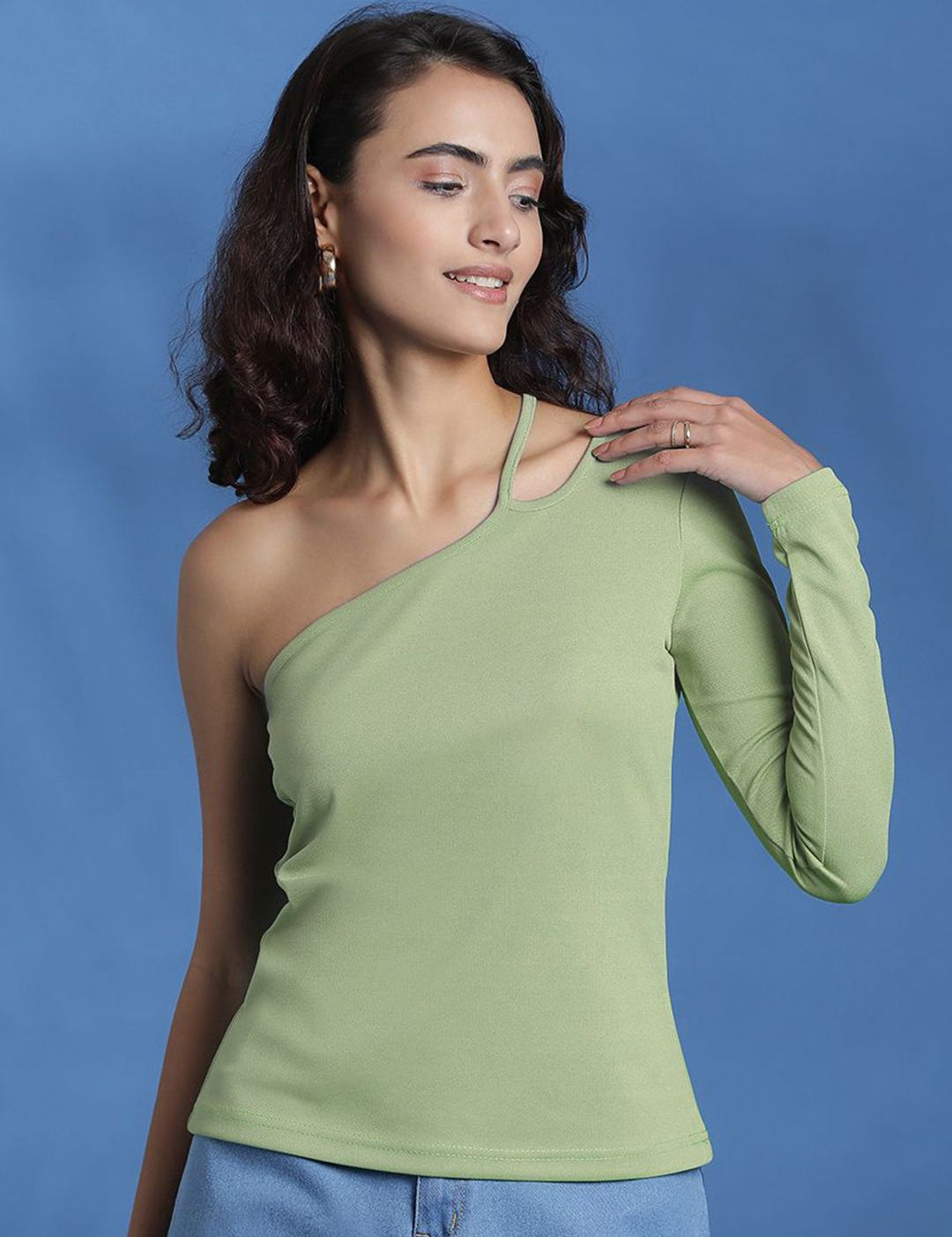 Kotty Women Solid One Shoulder Top