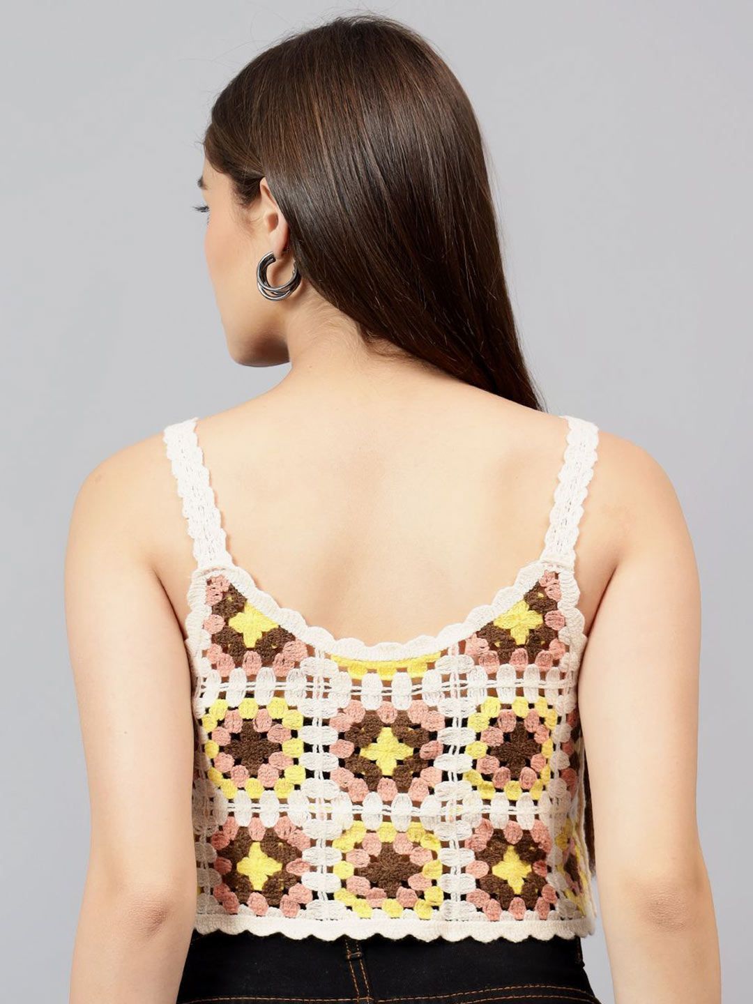 Kotty Women Self Design Scoop Neck Cotton Top