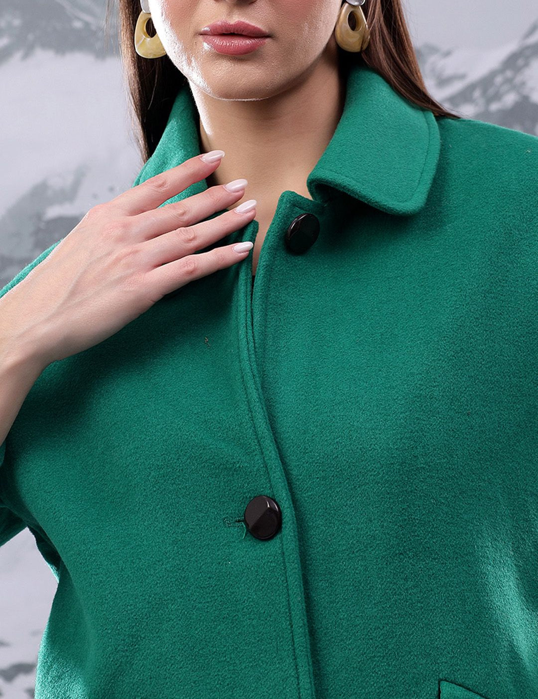 Kotty Women Spread Collar Single-Breasted Overcoat