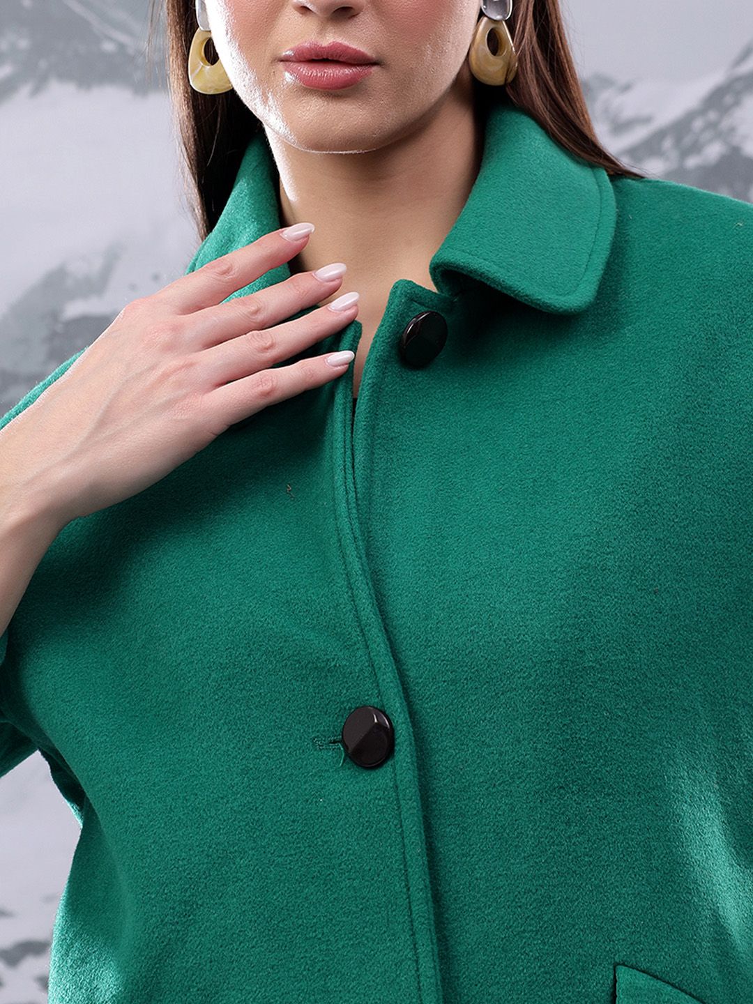 Kotty Women Spread Collar Single-Breasted Overcoat