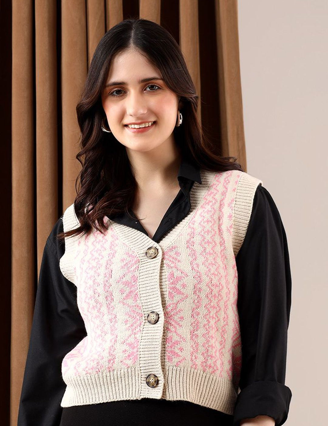 Kotty Women Printed Crop Cardigan