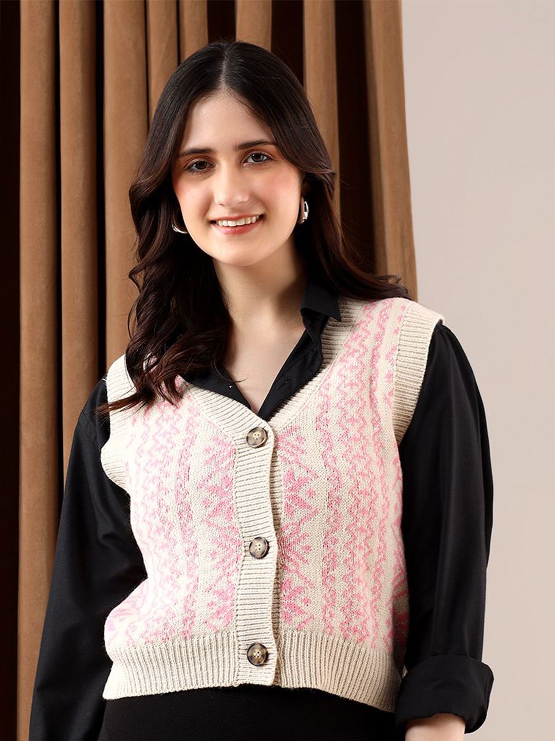 Kotty Women Printed Crop Cardigan