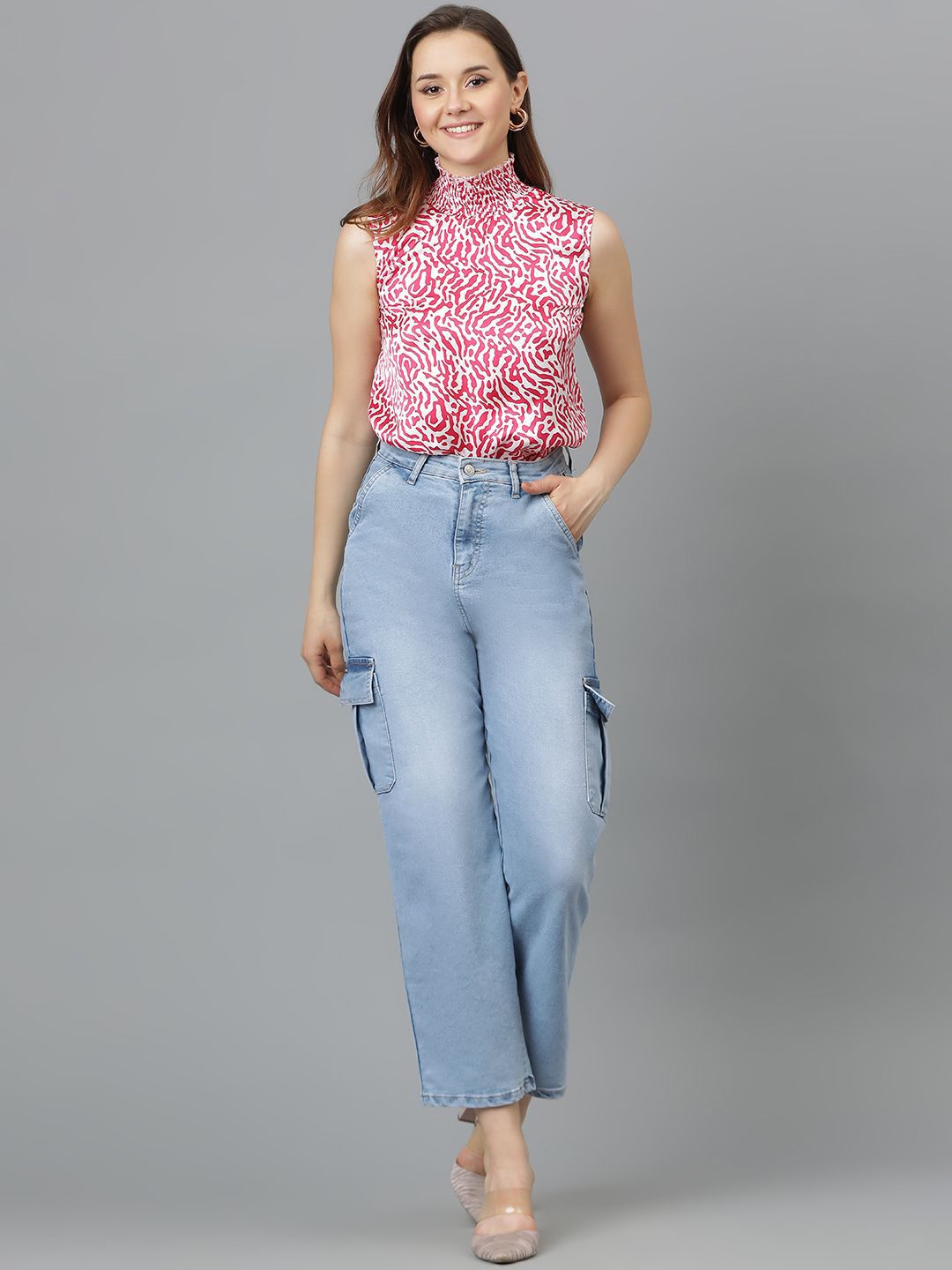 Kotty Animal Print Crepe Top