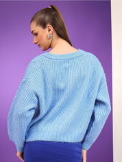 Kotty Women Cable Knit Crop Pullover