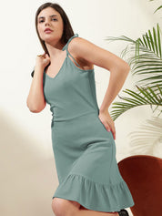 Kotty Women Solid Sleeveless Fit & Flare Dress