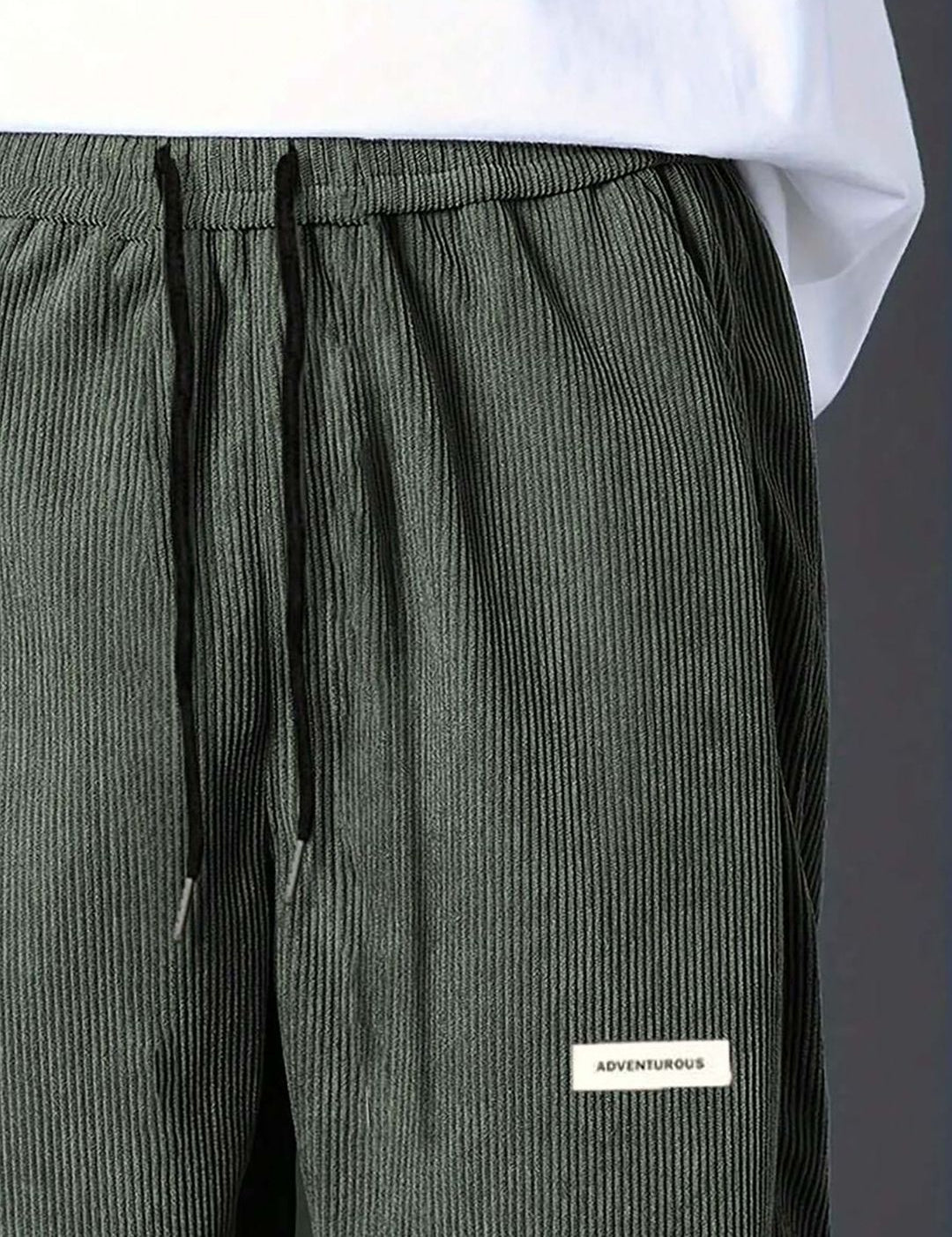 Kotty Men Relaxed High-Rise Corduroy Joggers Trousers