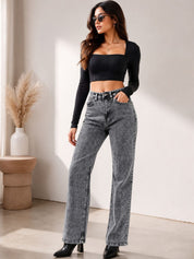 Kotty Women Jean High-Rise Mildly Distressed Light Fade Stretchable Jeans