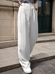 Kotty Women Relaxed Straight Leg Straight Fit High-Rise Easy Wash Trousers