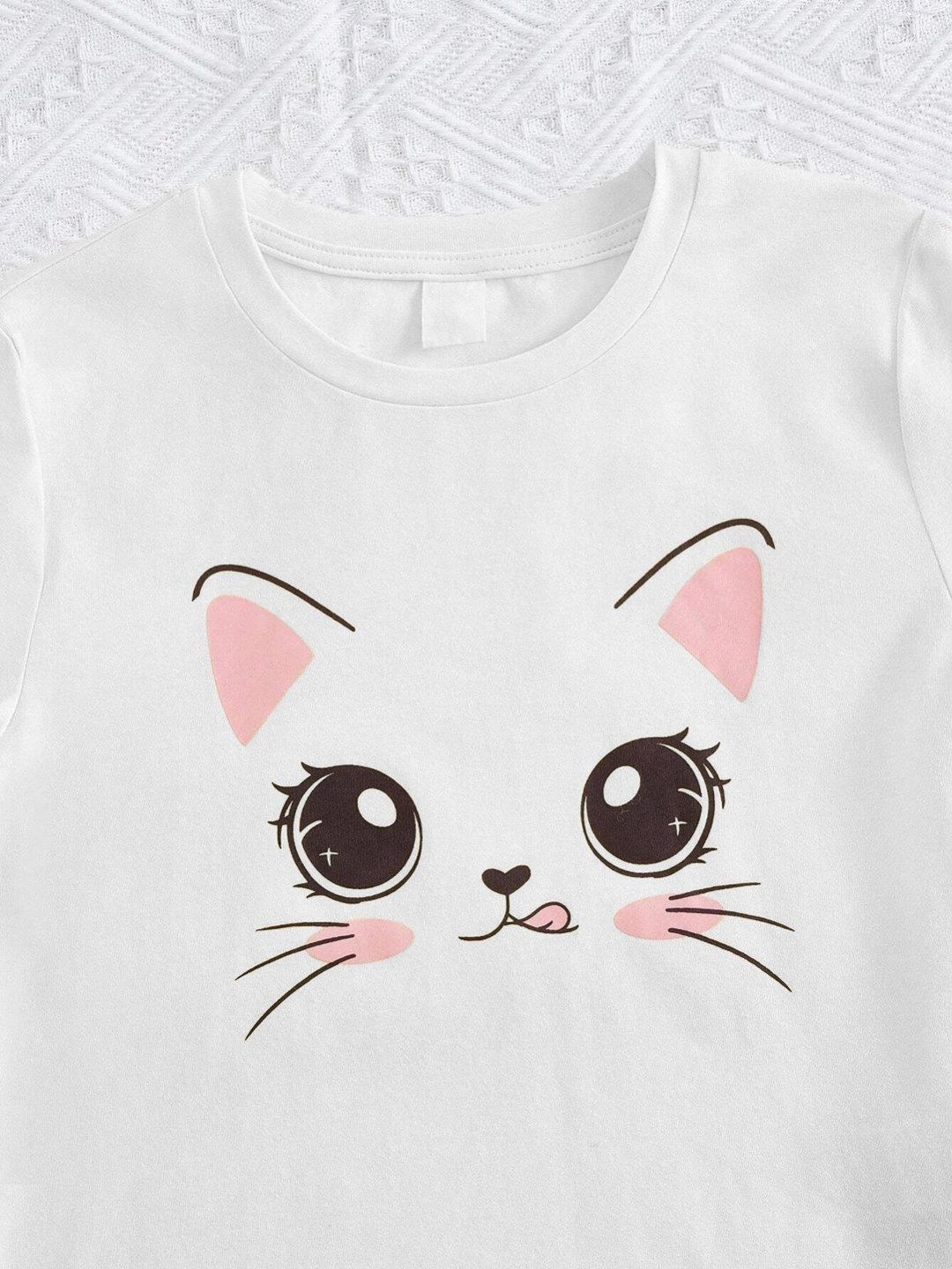 Kotty Girls Graphic Printed Round Neck Cotton Oversized T-shirt