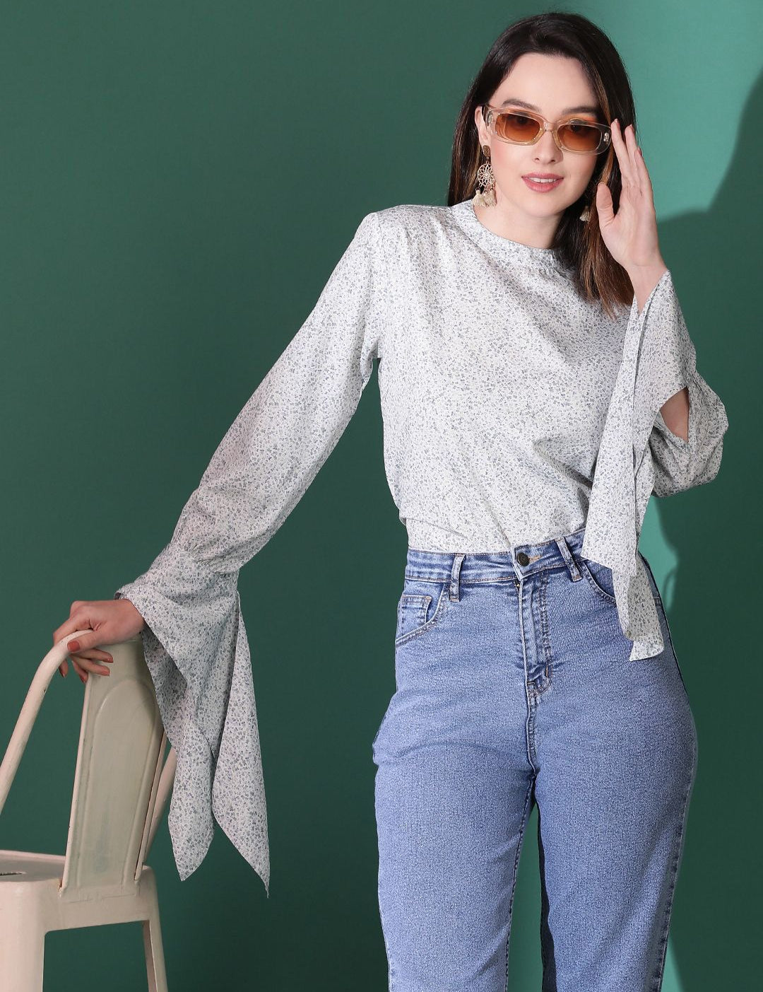 Kotty Women Abstract Printed High Neck  Top