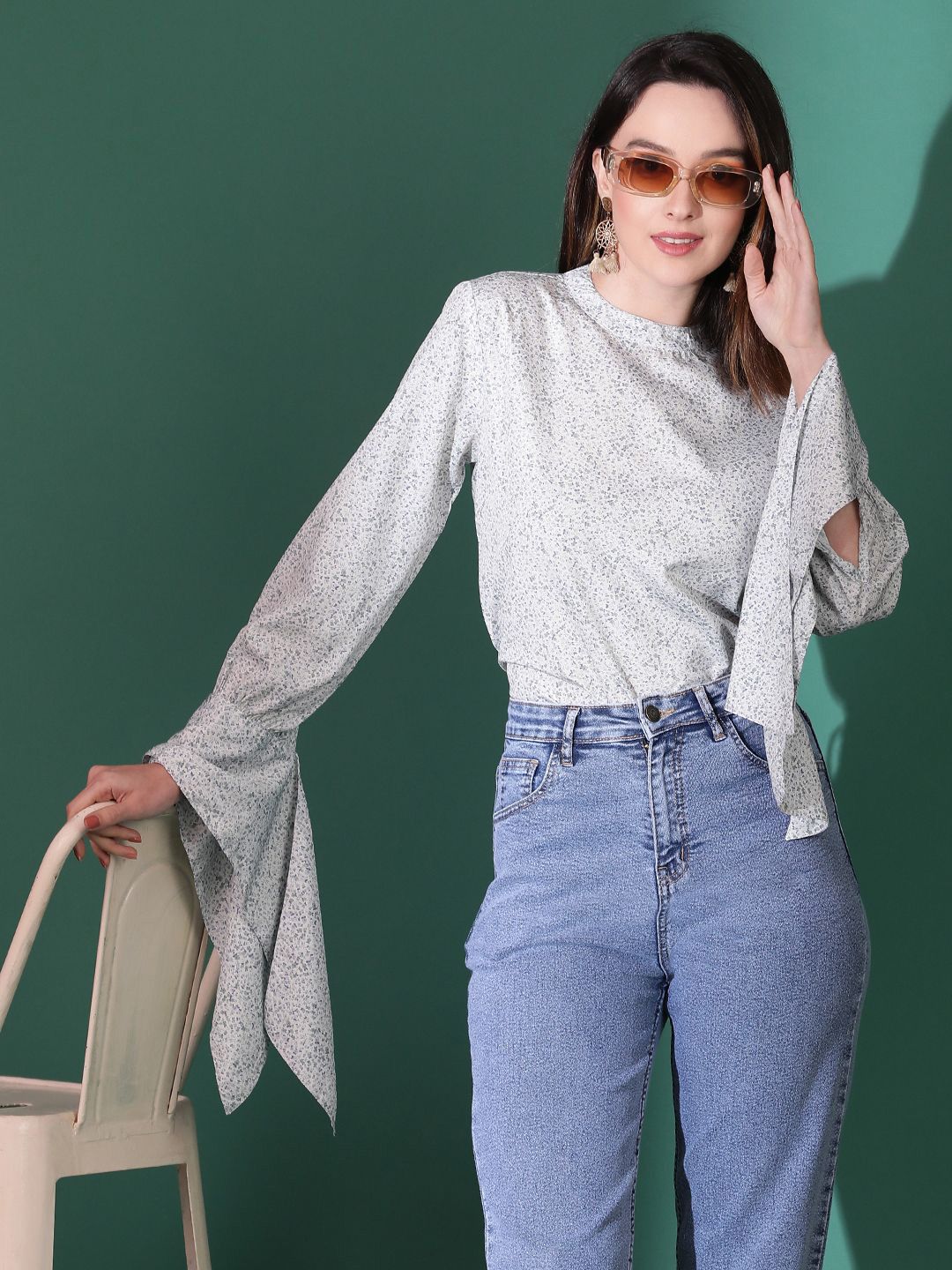 Kotty Women Abstract Printed High Neck  Top