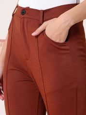 Kotty Women Comfort Flared High-Rise Regular Trousers