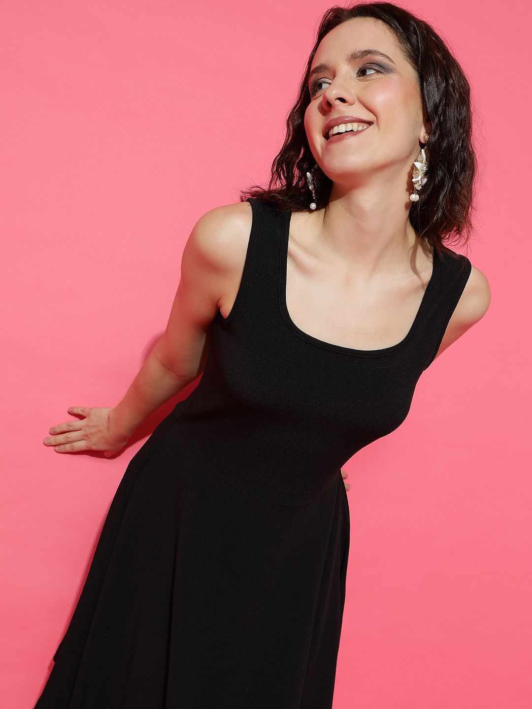 Kotty Women Solid Sleeveless Fit & Flare Dress