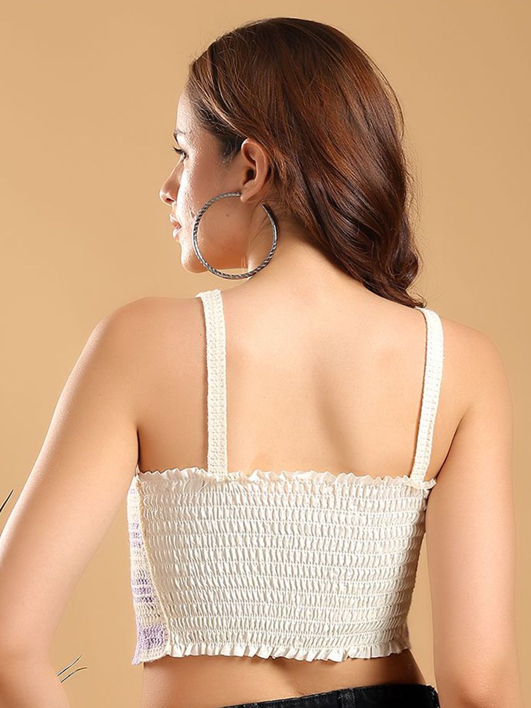 Kotty Women Shoulder Straps Sheer Regular Crop Top