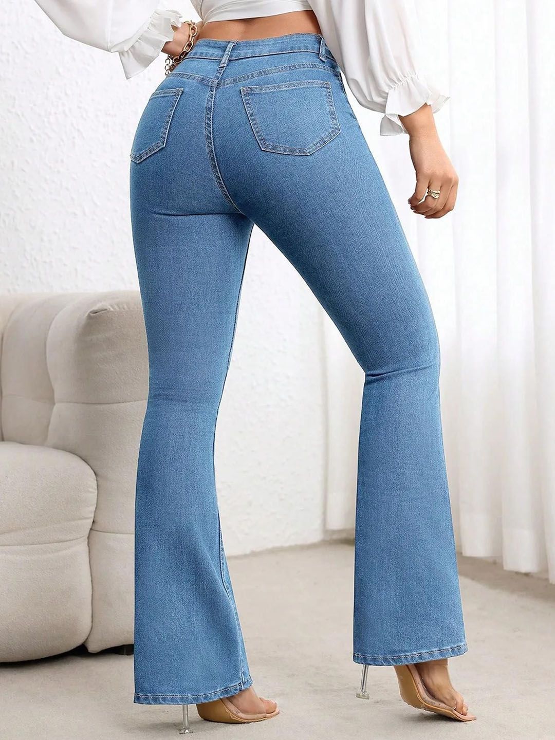 Kotty Women Bootcut High-Rise Light Fade Stretchable Jeans