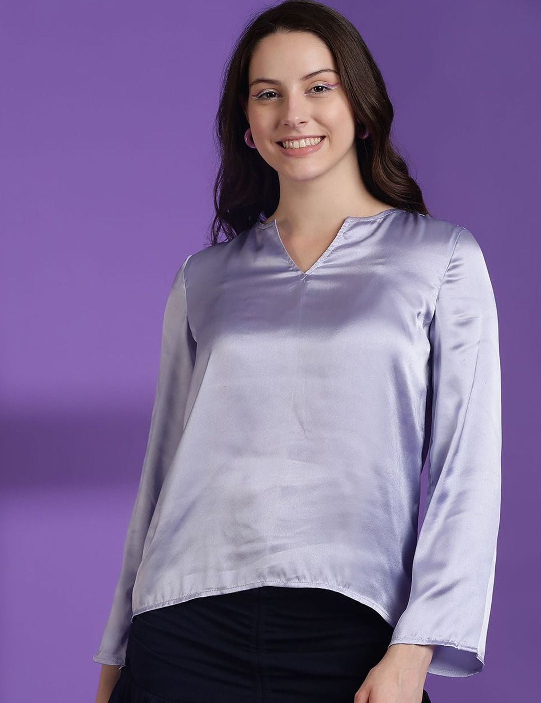 Kotty Women Solid V-Neck Top