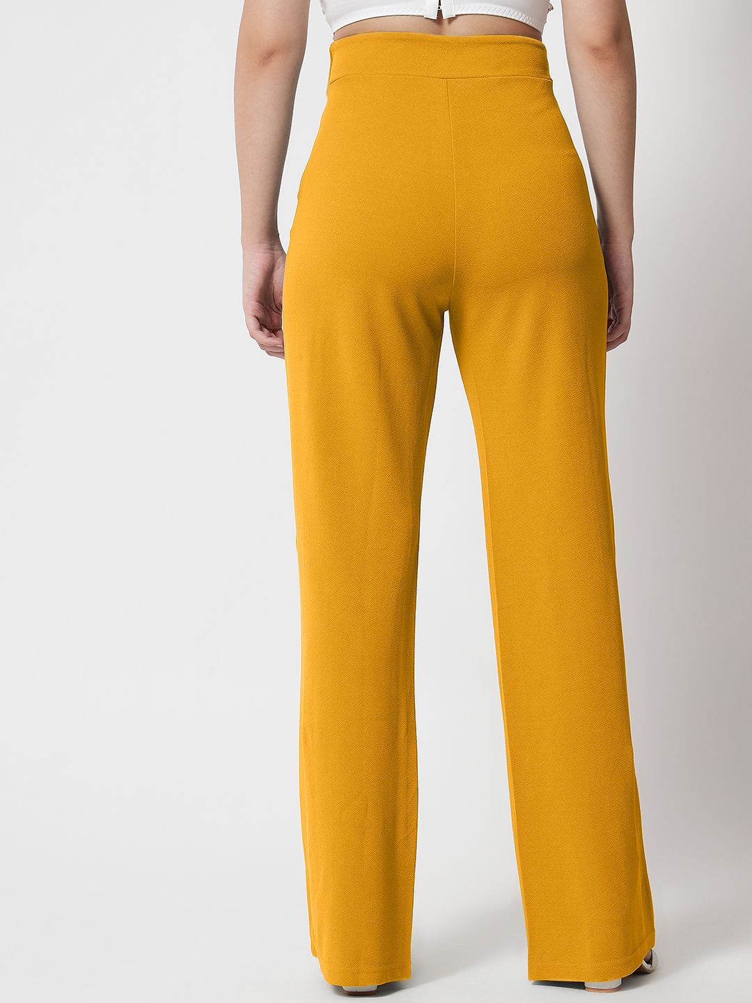 Kotty Women Relaxed Straight Fit High Rise Pleated Trousers