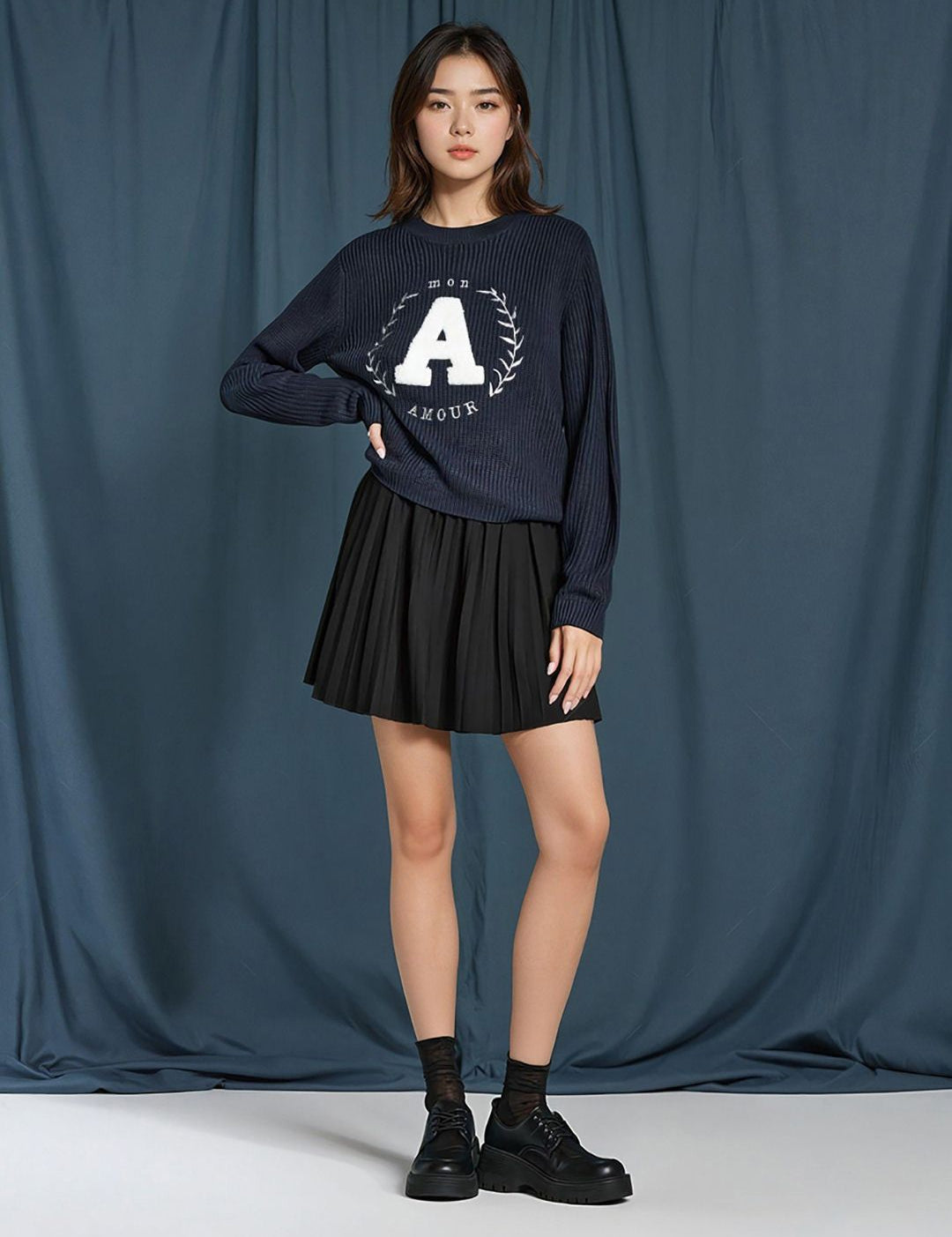 Kotty Women Typography Printed Long Sleeves Pullover Sweater 