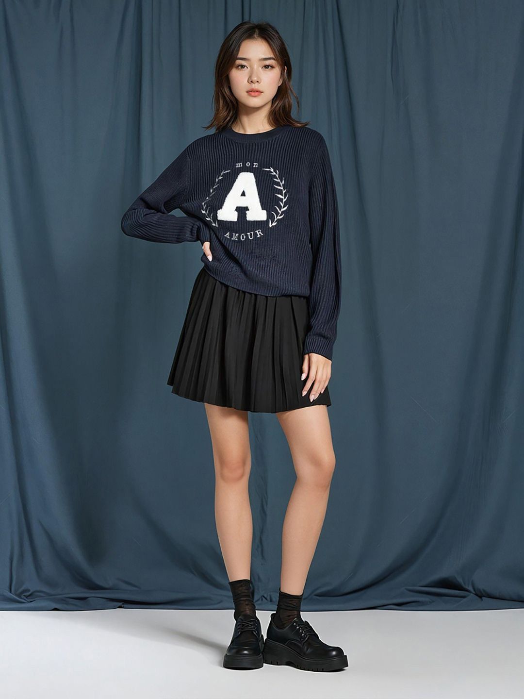 Kotty Women Typography Printed Long Sleeves Pullover Sweater 