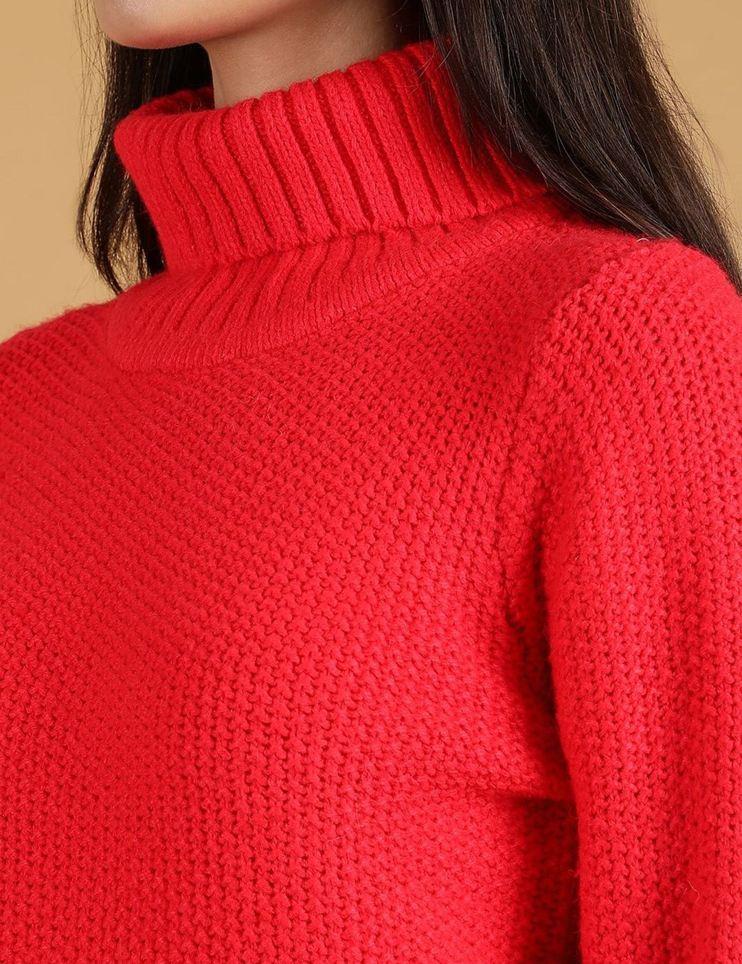 Kotty Women Turtle Neck Cotton Pullover Sweater
